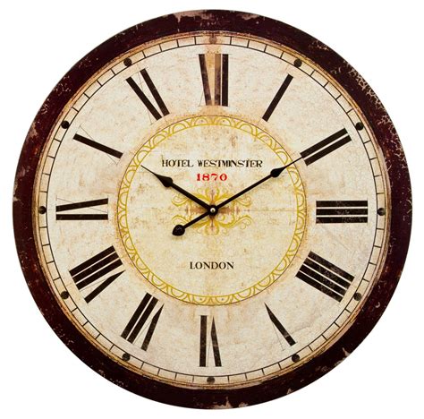60cm Extra Large Wooden Wall Clock Vintage Retro Antique Shabby Chic Look Style Ebay