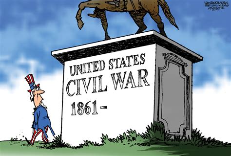 Political Cartoon Us Civil War Confederate Monuments America Divided