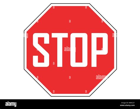 Design Vector Of Stop Sign Red Color Stock Vector Image And Art Alamy