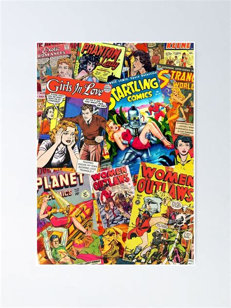 Vintage Comic Book Collage Poster For Sale By Murray Mint Redbubble