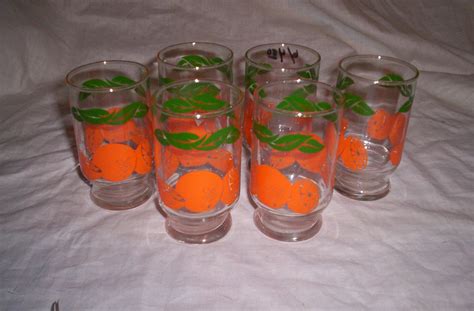 6 Vintage Orange Juice Glasses Swanky Swigs