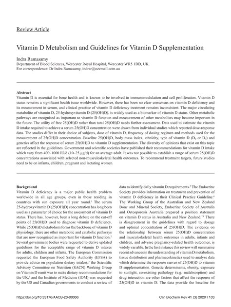 Vitamin d supplementation can improve muscle strength and reduce fall frequency by approximately 50%. (PDF) Vitamin D Metabolism and Guidelines for Vitamin D ...