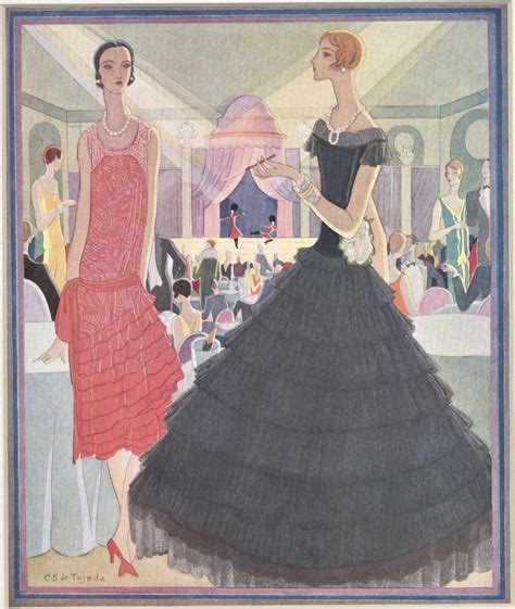 Fabulous Matted Art Deco French Fashion Print 1927 Yoshagraphics Ruby