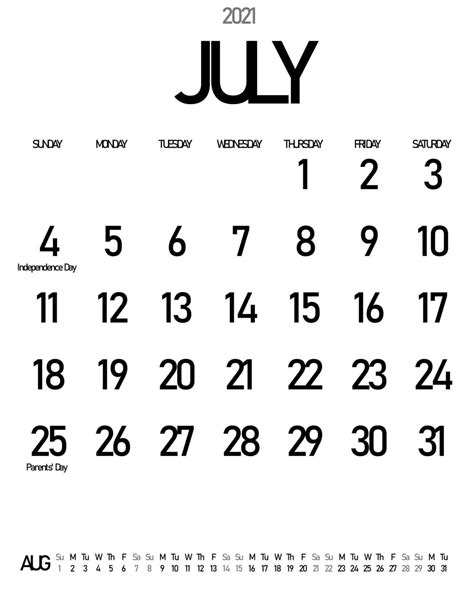 July 2021 Printable Calendar Pdf Monthly Worksheets One Platform For