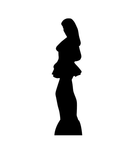 Life-size Woman Side Profile Silhouette Cardboard Standup