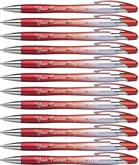 Personalized Ballpoint Pens Click Action Custom Black Writing Ink The
