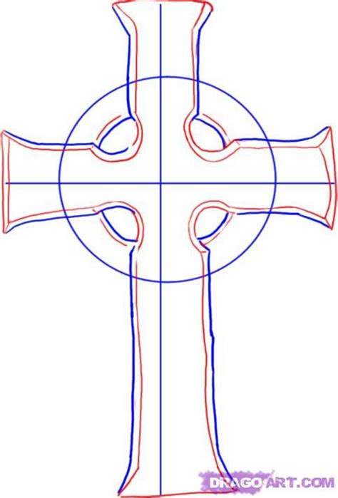 How To Draw A Cross With Vines Step By Step