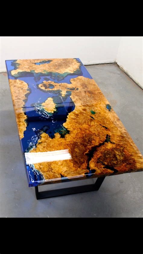 Maple Burl Resin River Dining Table Etsy