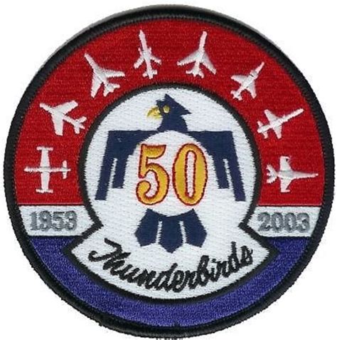 Usaf Patch Thunderbirds Display Team 50th Anniversary Patch Ebay