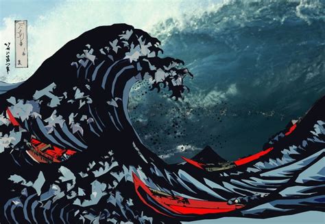 Hokusais Big Wave Of Kamakura By Gaijin Kenjutsu Wave Art Hokusai