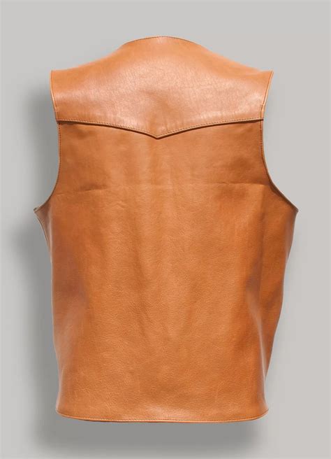 Mens Vintage Brown Leather Vest Real Leather Waistcoat