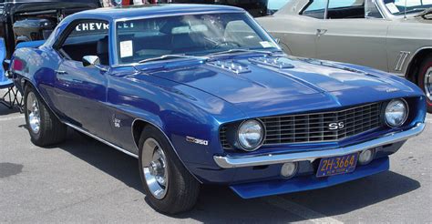 1969 Chevrolet Camaro Ss Blue Front Angle