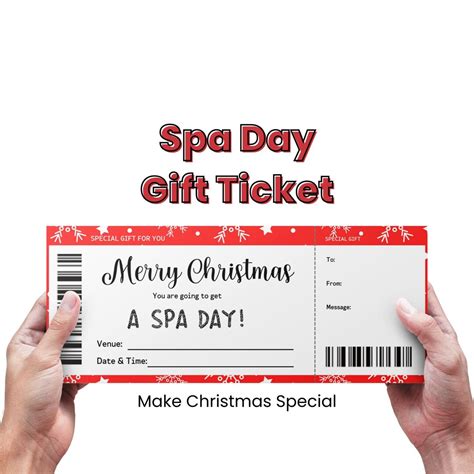 Christmas Spa Day T Voucher Template Editable Personalized Spa T Certificate Pamper