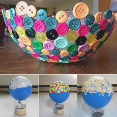 How To Make Super Cute Button Bowls And Trays In 2020 Χειροτεχνίες με