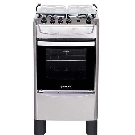 Fogão 4 bocas Inox Atlas New Fastcook Acendimento Automático Bivolt