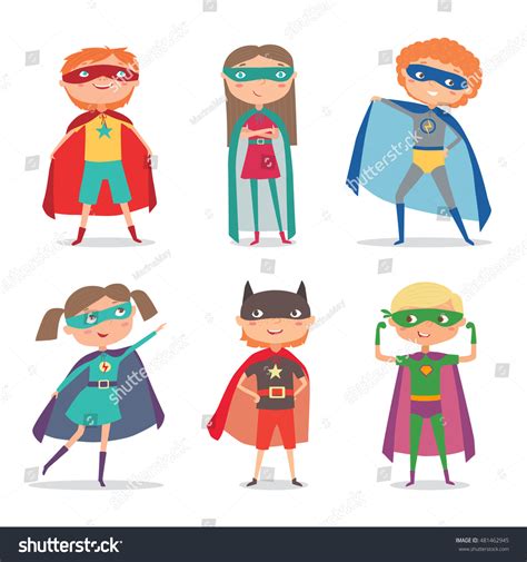 Superhero Kids Boys Girls Super Kids Stock Vector