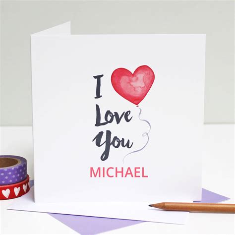 Personalised I Love You Card By Martha Brook