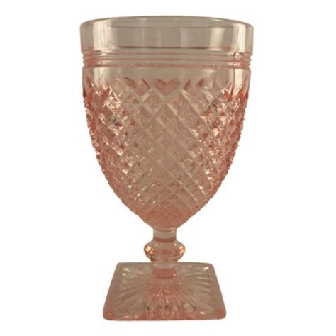 Vintage Pink Depression Glass Water Goblets Miss America Pattern