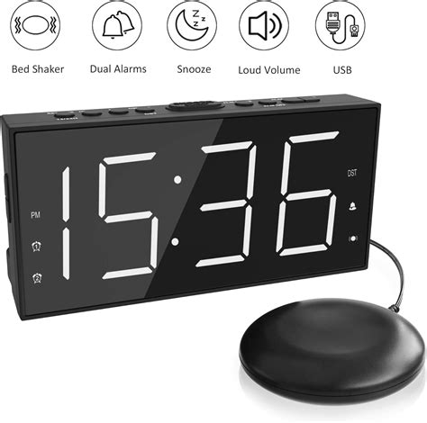 Rocam Extra Loud Vibrating Alarm Clock With Bed Shaker For