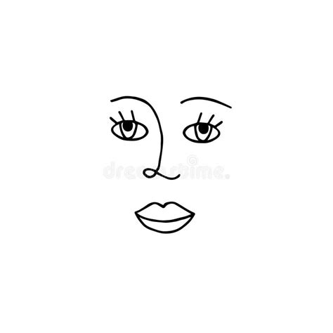 Vector Hand Drawn Doodle Sketch Woman Face Stock Illustration