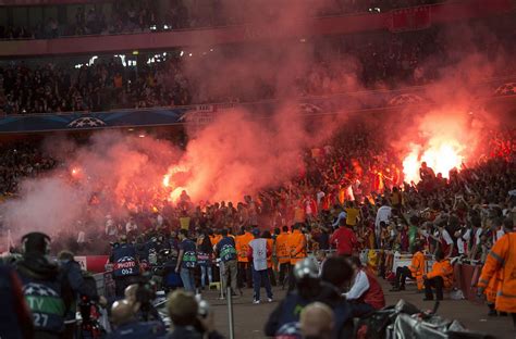 Flares At Arsenal V Galatasaray Mirror Online