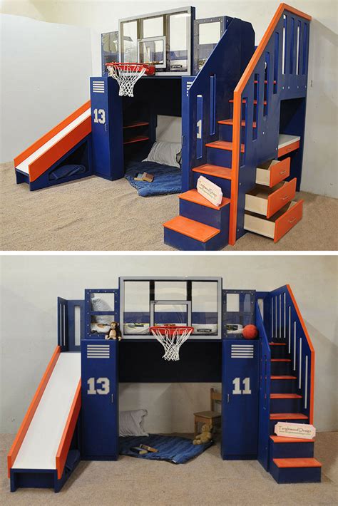 The Ultimate Basketball Bunk Bed Backboard Slide And More Cool