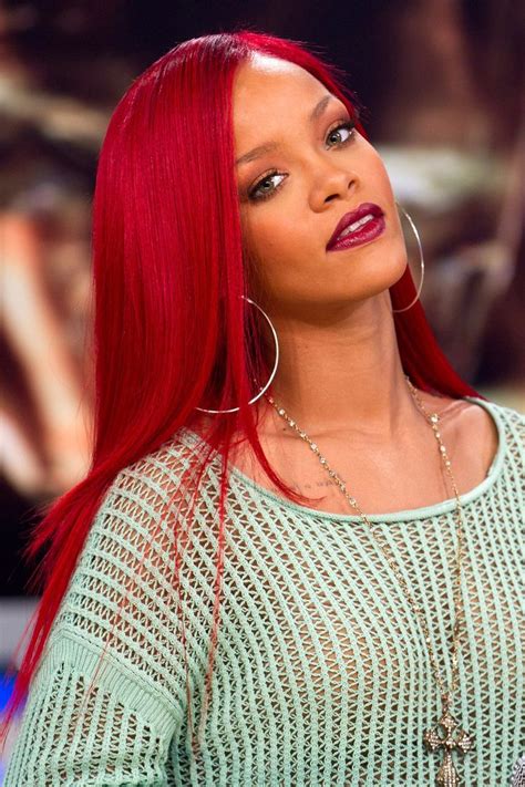 Rihannas Best Ever Hairstyles A Timeline Rihanna Red Hair Rihanna