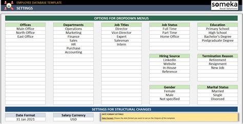 Employee Database Template Excel Tool For Business Excel Etsy Canada