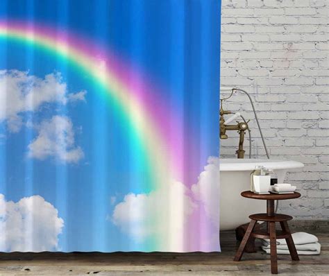 Ofat Home Rainbow Shower Curtain Sets With Hooks For Bathroom Etsy