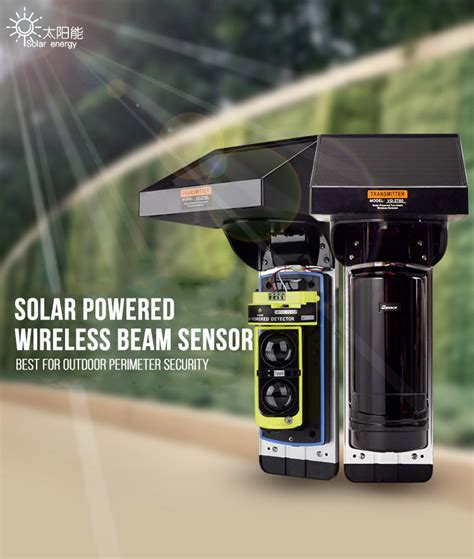 Solar Powered Outdoor Wireless Photoelectric Beam Sensor For 3060100m