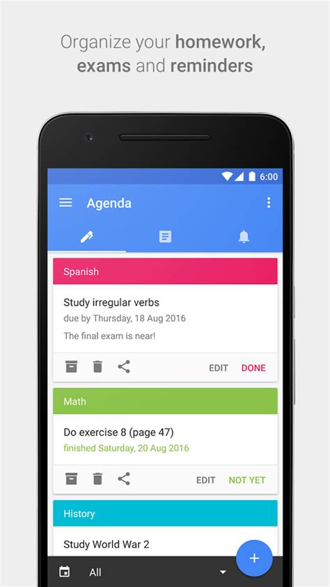 Swipe through the pages for quick. School Diary Android App - MaterialUp
