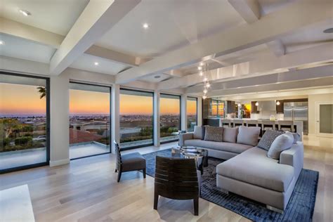 Neutral Open Plan Modern Living Room With View Hgtv