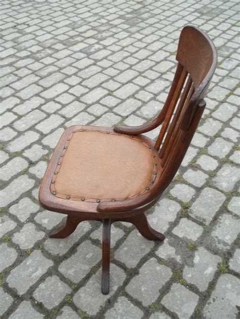 Cognac leather deskchair | from a unique collection of antique and modern office chairs and desk chairs at. Antique Oak Swivel Desk Chair - Antiques Atlas