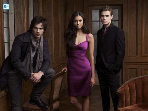 The Vampire Diaries S1 Cast Ian Somerhalder Damon Salvatore Nina Dobrev Elena Gilbert