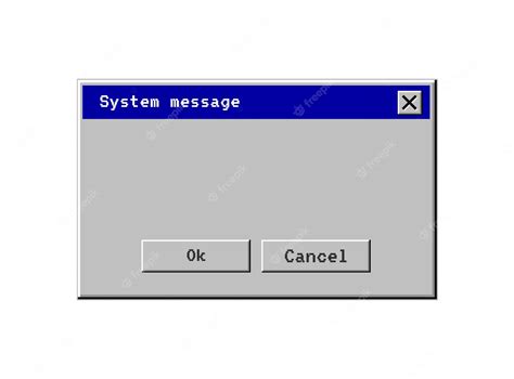 레트로 컴퓨터 창입니다 Pc 대화 상자 이전 사용자 인터페이스 경고 메시지입니다 레트로 브라우저 및 오류 메시지 팝업
