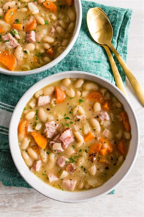 Cover and cook until the beans are tender. Easy Ham and Bean Soup Recipe - ready in just 30 minutes ...