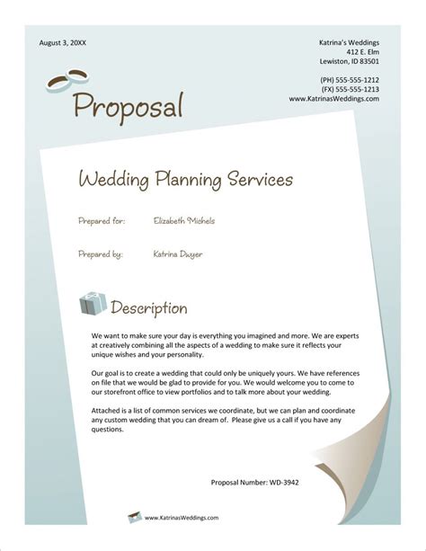 Wedding Planning Proposal Template Event Proposal Event Planning