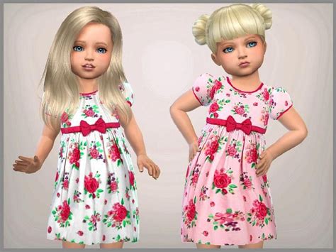 Set Of 2 Toddler Floral Dresses One Pink And White For Everyday And