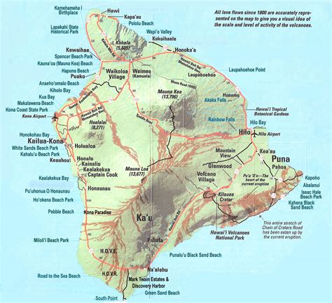 Large Detailed Map Of Big Island Of Hawaii With Roads And