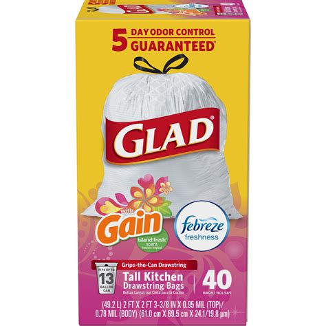 Maybe you would like to learn more about one of these? Glad OdorShield Tall Kitchen Drawstring Trash Bags - Gain ...