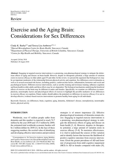 pdf exercise and the aging brain considerations for sex differences my xxx hot girl