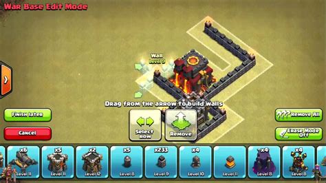 NEW CLASH OF CLANS TH10 WAR BASE 275 WALLS YouTube