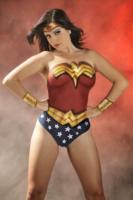 Wonder Woman Wednesday Body Painted Super Hero Gals Female Body