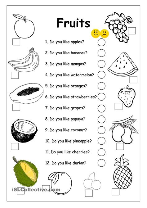 Atividades De Ingles Frutas