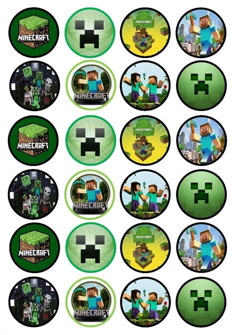 Happy Birthday Minecraft Cake Toppers Printable