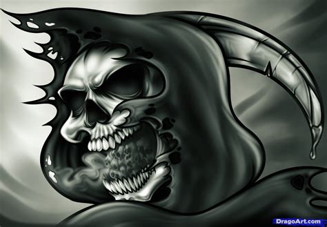 Tattoo Designs Skulls Demons Reapers How To Draw A Grim