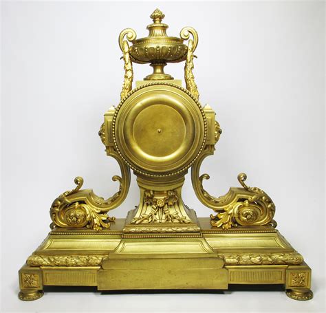 A Palatial French 19th Century Louis Xvi Style Gilt Bronze Mantel Clock