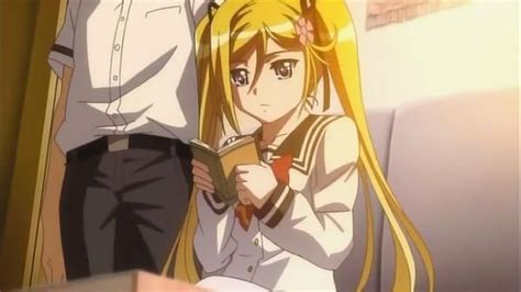 An Anime Character With Long Blonde Hair Standing Next To Another Person