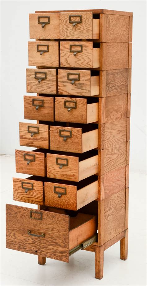Well you're in luck, because here they come. Vintage Oak Library Card Catalog Cabinet : EBTH