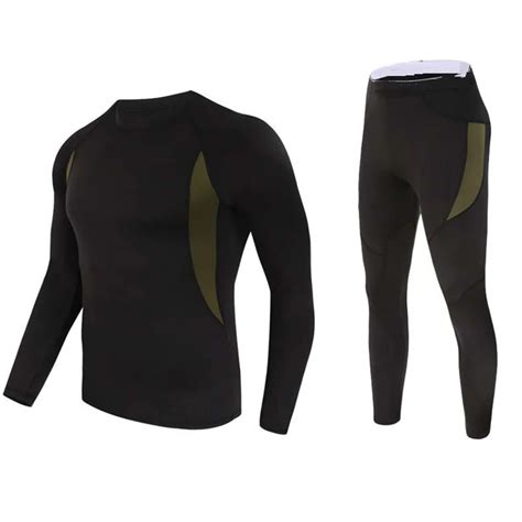 men s winter thermal underwear sets long johns quick dry gymming anti microbial stretch male